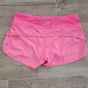 Lululemon bright neon pink running speed shorts 6